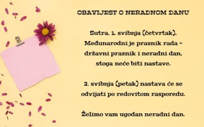 1. svibnja – neradni dan