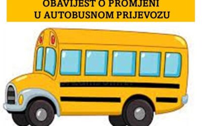 OBAVIJEST O PROMJENI U AUTOBUSNOM PRIJEVOZU